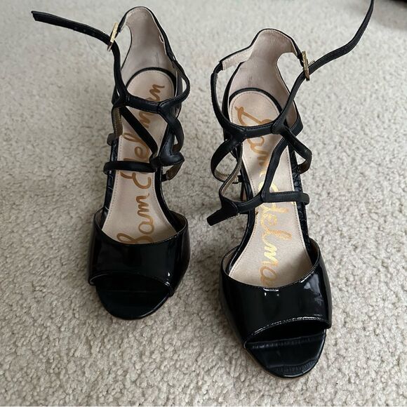 Sam Edelman black strappy going out heels - Picture 3 of 11